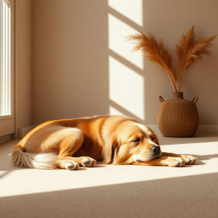 Perro descansando al sol